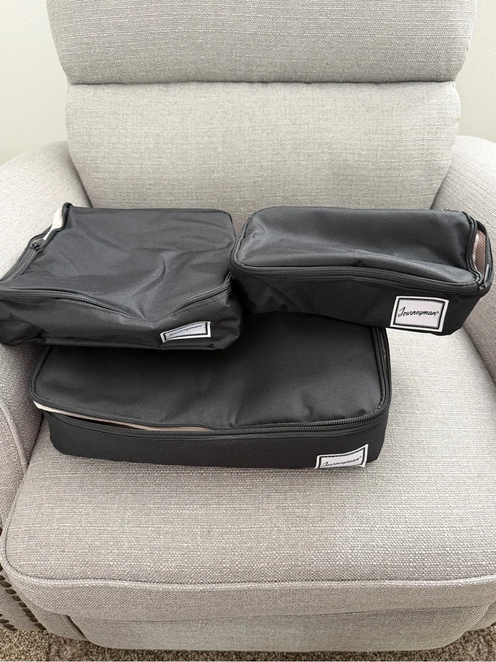 2 sets Black Rectangular Travel Organizer Pouch